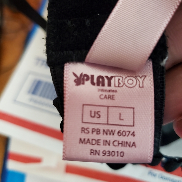 Playboy Intimates Bustier Corset Bra Black and White size Large Y2K - Picture 6 of 7